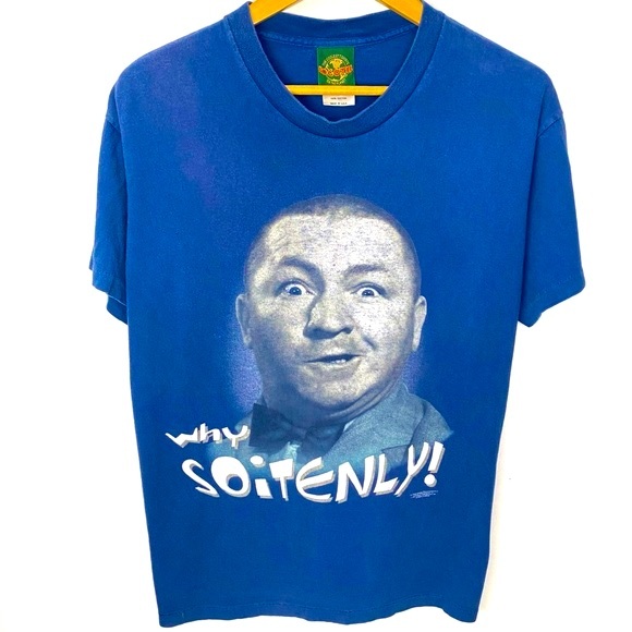 Vintage 1997 Three Stooges Curly Blue Single Stitch T Shirt Made In USA Large - Picture 1 of 9